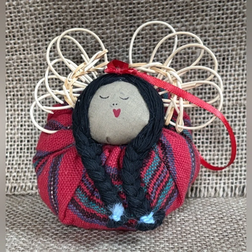 Handmade Fabric Angel Of Hope Christmas  Ornament Boho Southwestern Holiday